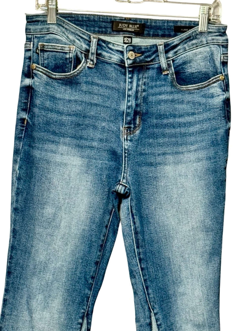 Judy Blue Flare Fit Two Tone Flared Panel Denim Jeans size 29 - Picture 3 of 14